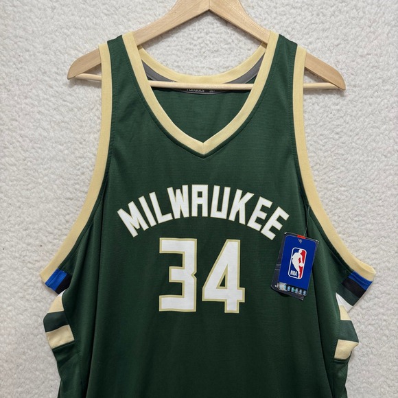 Milwaukee Bucks Giannis Antetokounmpo 34 Green Fanatics Jersey Tall 2XLT - Picture 3 of 13